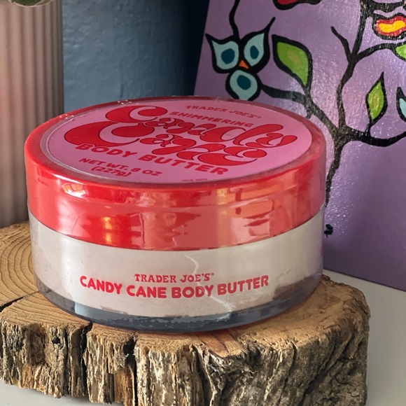 NWT Limited Addition Trader Joes Shimmering Candy Cane Body Butter - Picture 3 of 3